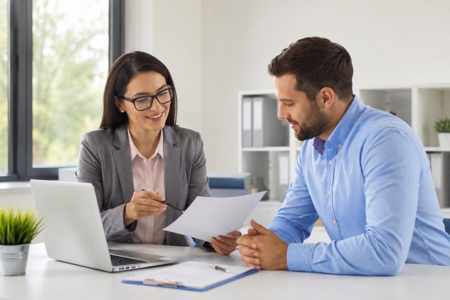 Konsultacja HR z kandydatem w biurze outsourcingowym